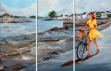 Saint-Cado à vélo tryptique