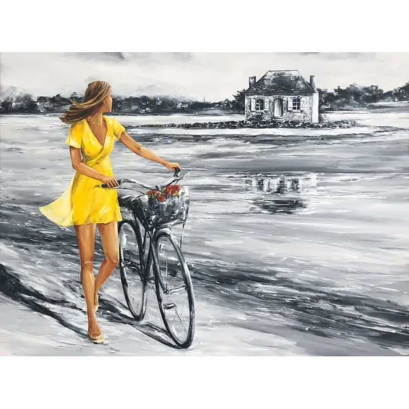 En vélo à Saint-Cado 60x80 En vélo à Saint Cado 60x80